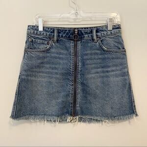 FREE PEOPLE We The Free Zip It Up Denim Jean Skirt
